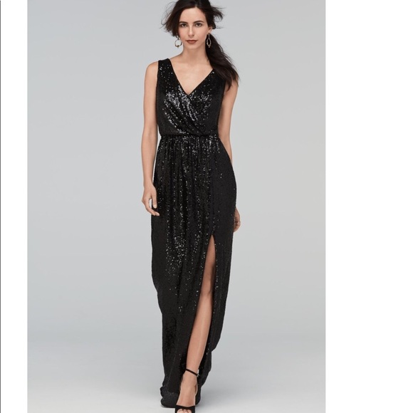 Watters Black Sequin bridesmaid formal dress - Picture 2 of 3